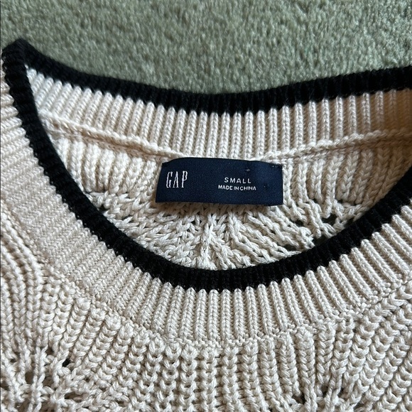 GAP Black and Cream Midi Crochet Dress - Picture 2 of 7